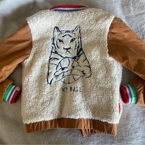 Billy Bandit kids Brown and White Jacket with Tiger Design